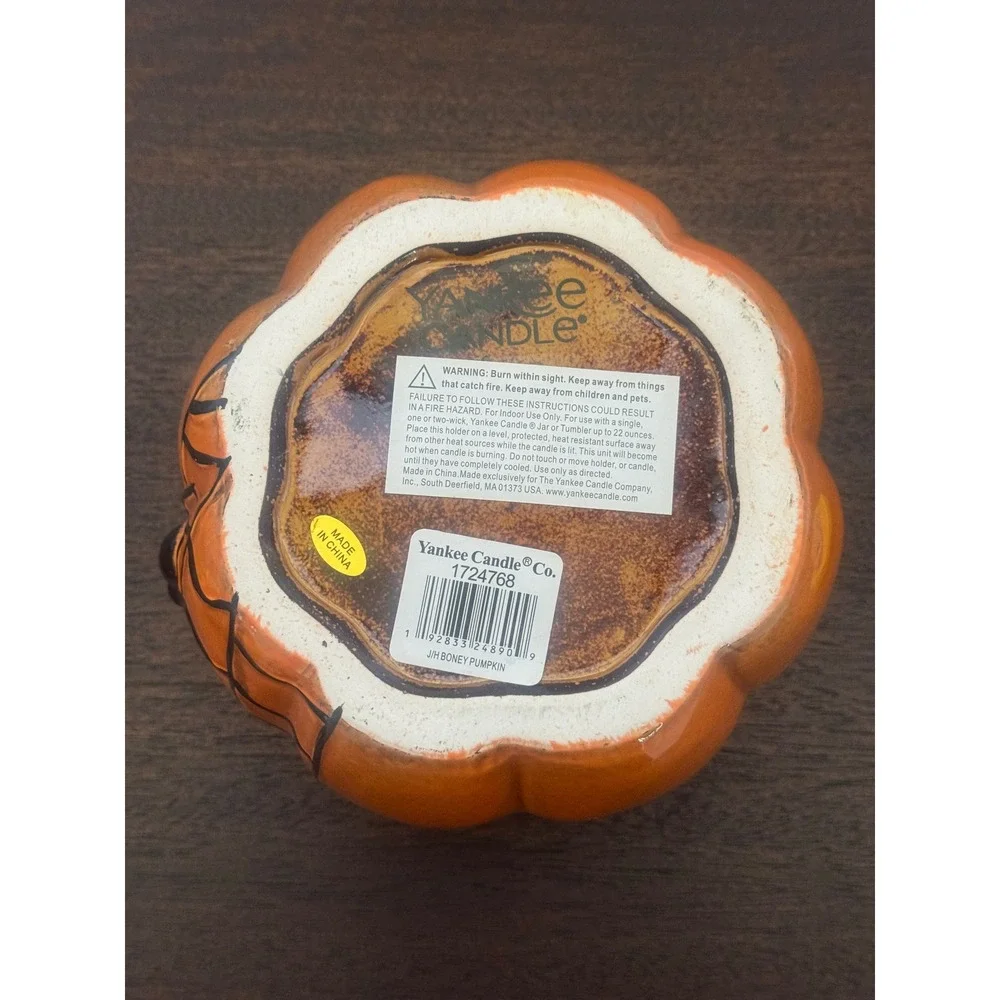 Yankee Candle Boney Bunch Pumpkin Spider Halloween Jar Holder 1724768 Orange